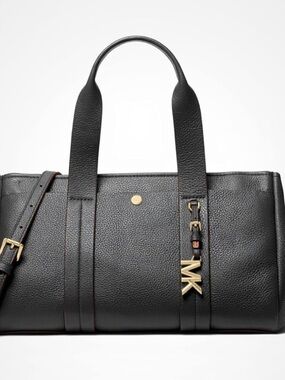 Michael Kors Black Pebbled Small Romee Satchel